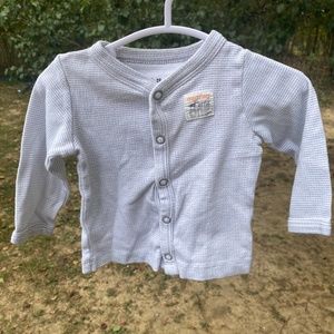 Baby Long Sleeve Button Up Sleep Shirt, 0-3mo